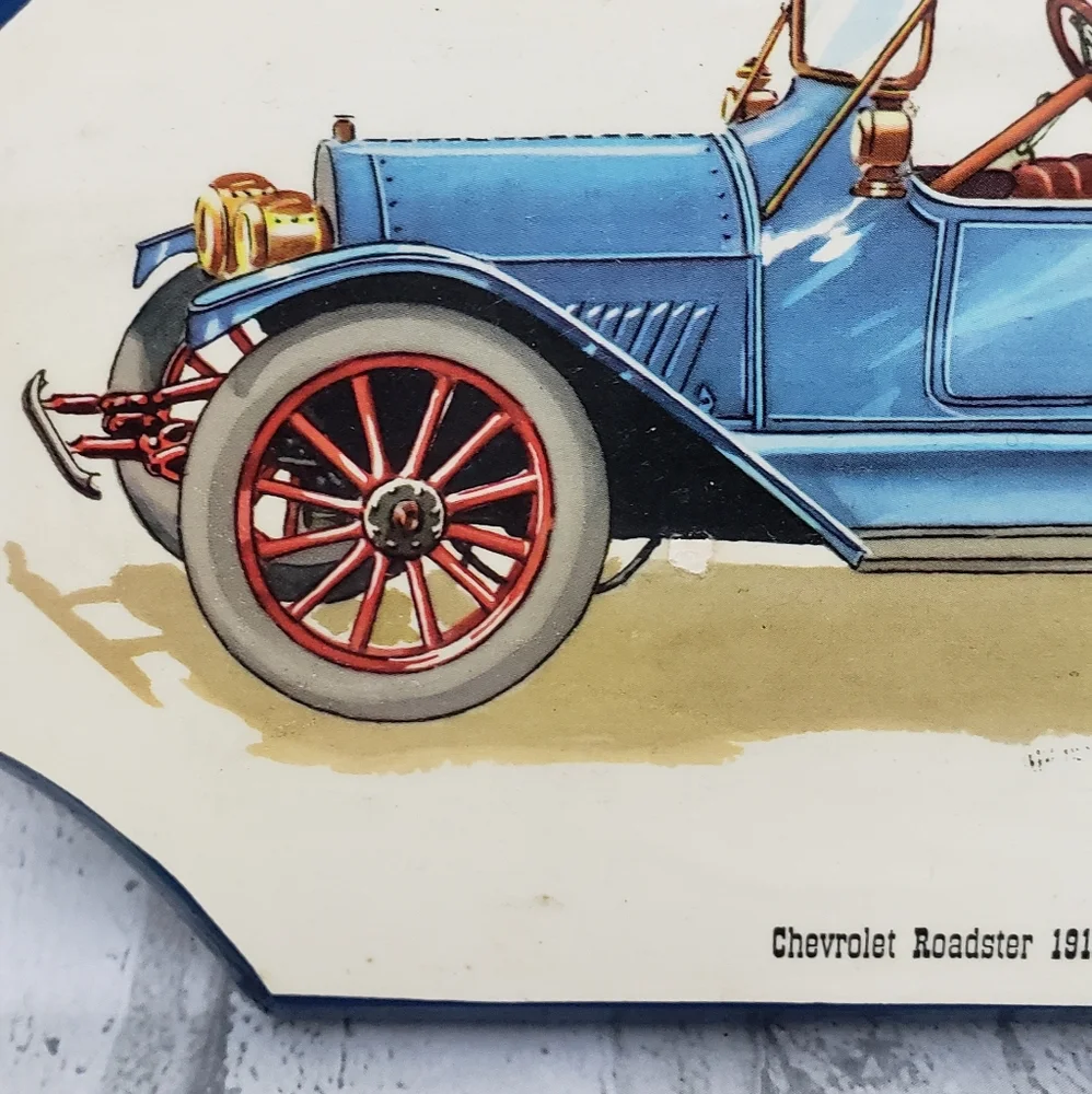 Vtg.Chevrolet Roadster 1913 Wood Mounted Print By FREDERICK ELMIGER - Picture 6 of 9